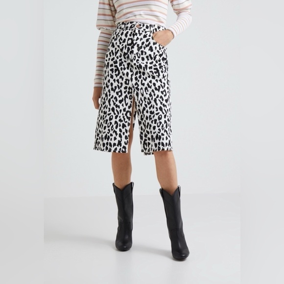 See by Chloé A-line Skirt Cow Print Sz 38/S 40 - Picture 1 of 16